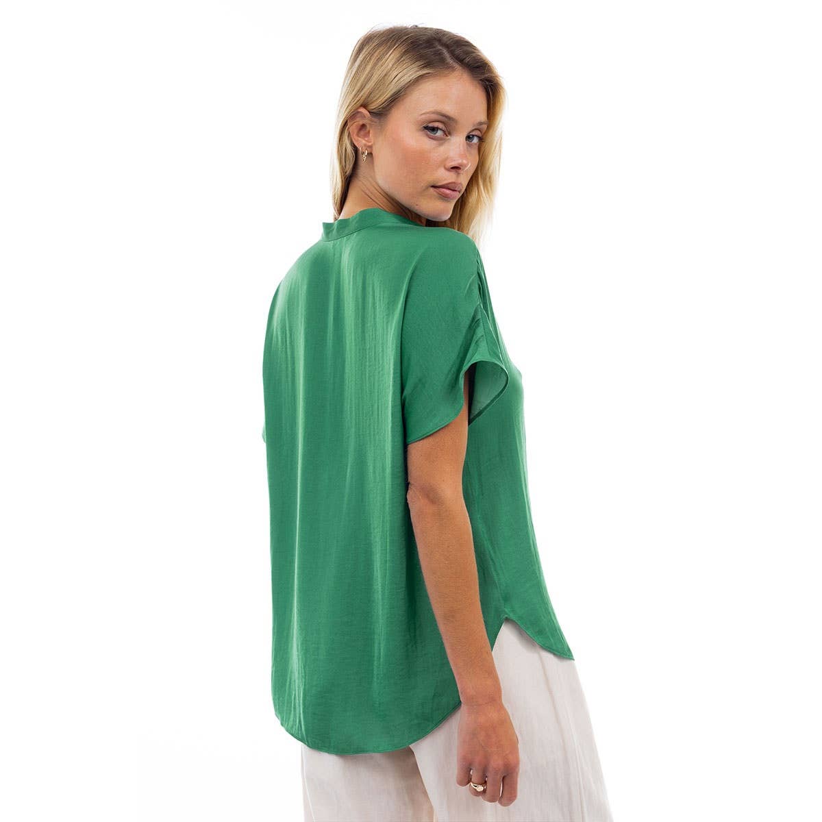 Drop Shoulder Regular Blouse: Navy / OB112897