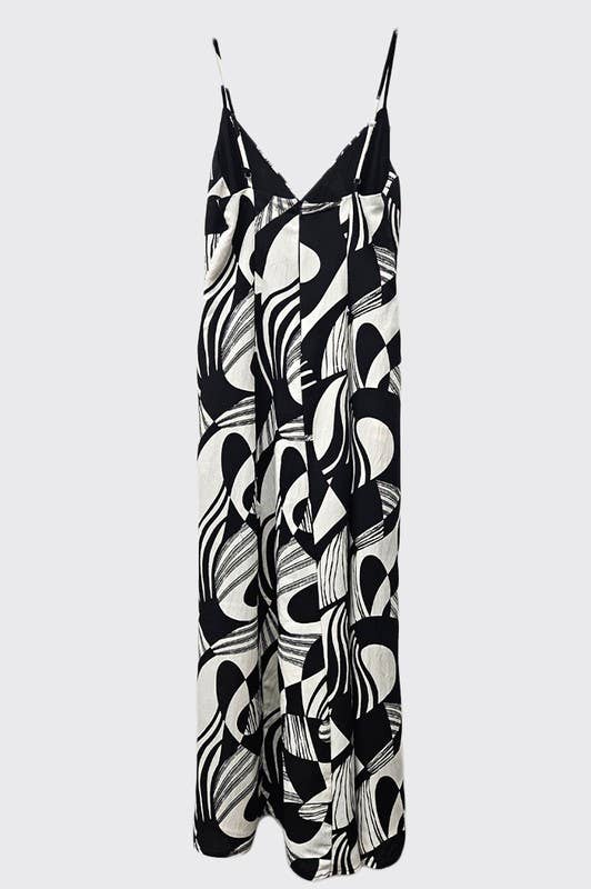 Printed Maxi Dress: Black/Cream / IM8515