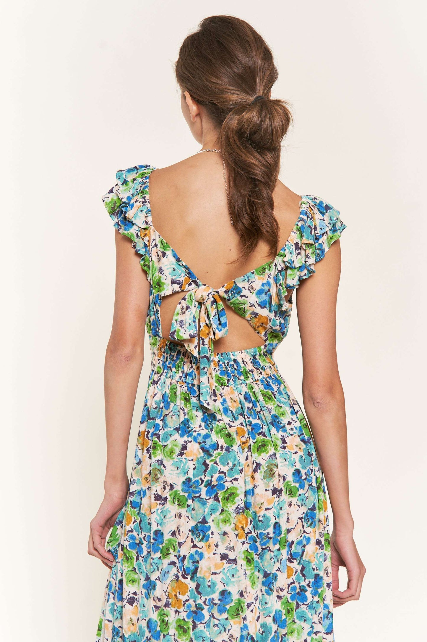 Blue Flower Midi Dress: D9742 / Blue Flower