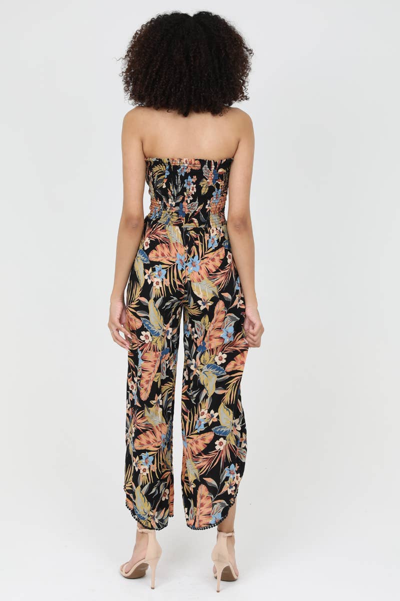 B5959-A878
SMOCKED BODICE STRAPLESS SLIT WRAP PANTS JUMPSUIT