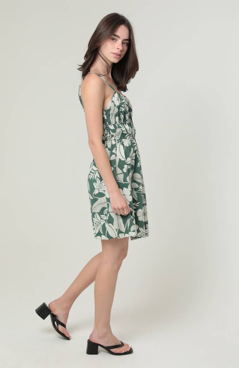 C4F47-A920 ELASTIC WAIST PRINTED SUNDRESS: