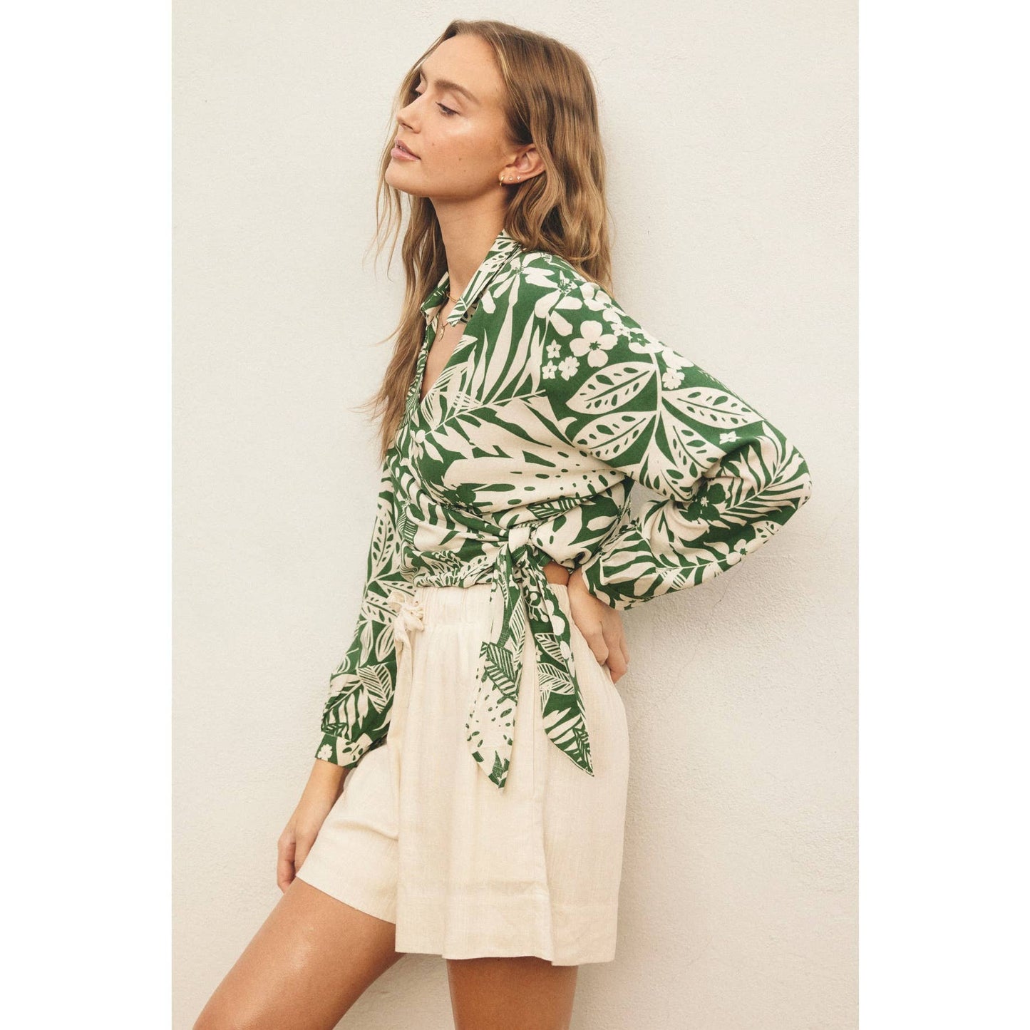 Sweet Summer Wrap Collared Shirt: IBIZA PALM / FT11600-P1460_3