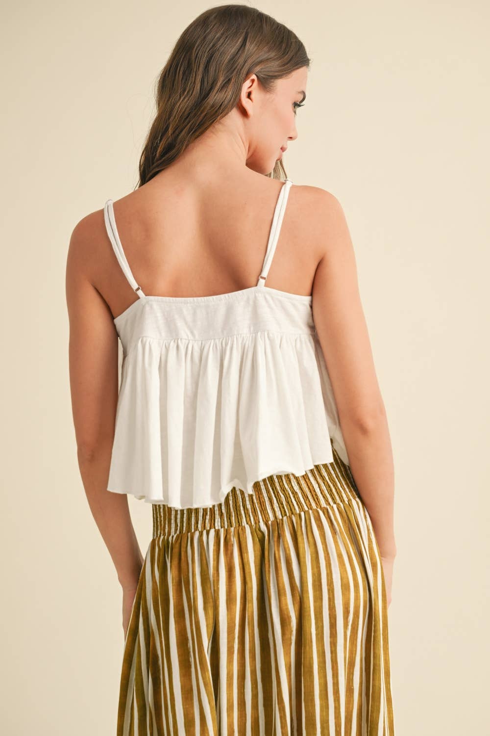 T4101 CROCHET CONTRASTED TANK TOP: CHARCOAL