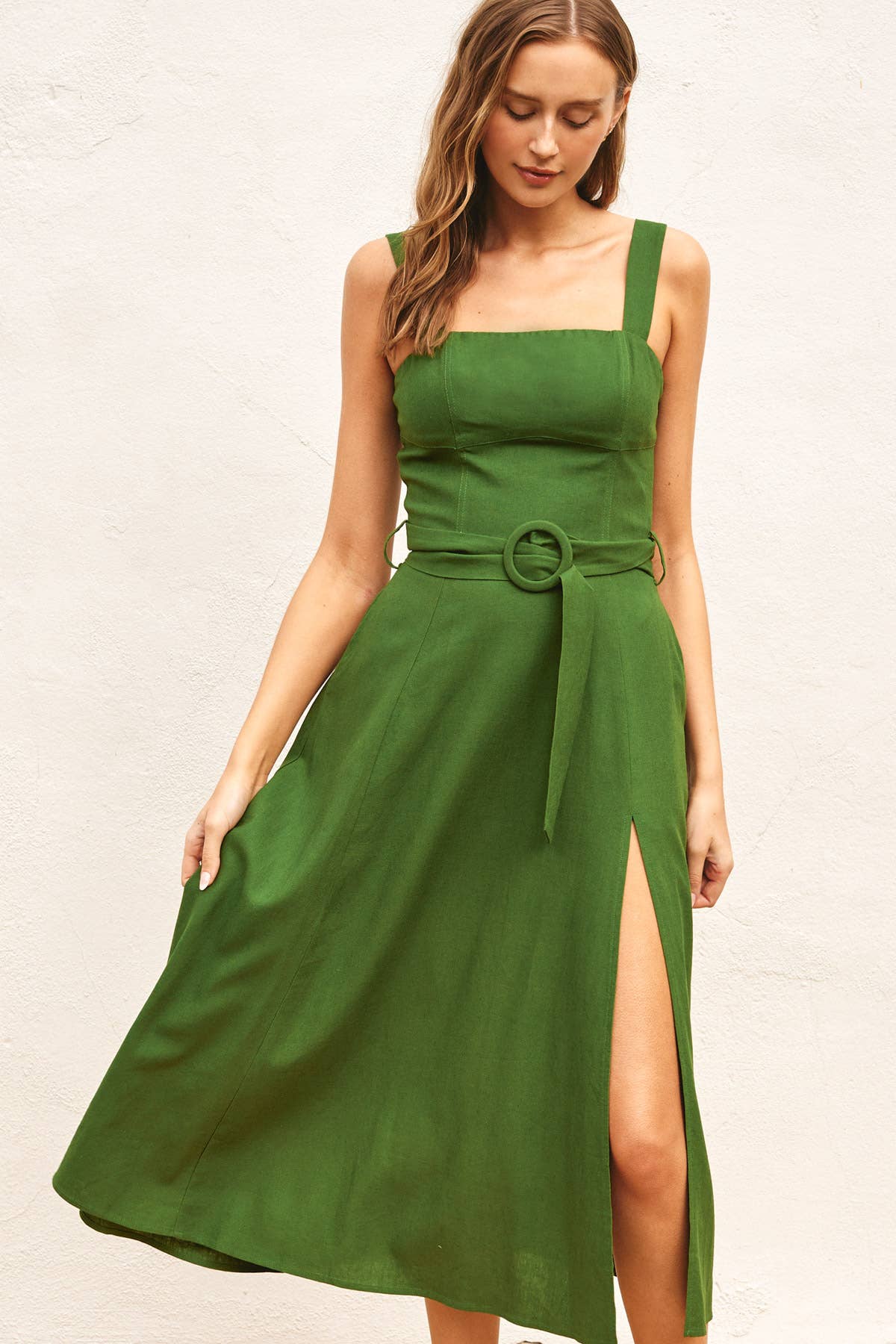 Heaven Sent Buckle Midi Dress: NAVY / FD11820-P1465_1