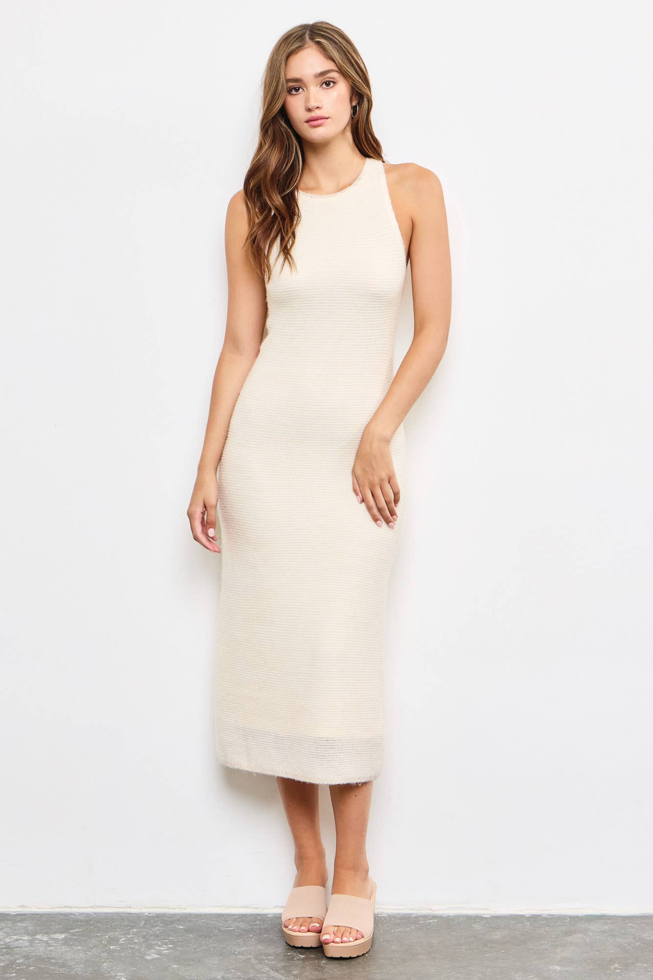 MAXI KNIT DRESS: CHARCOAL / S23526