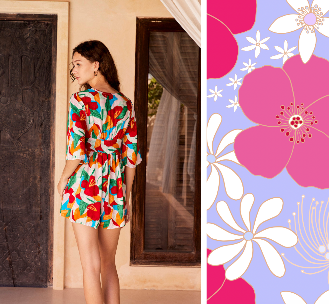 Nora Playsuit in Paradise Bloom