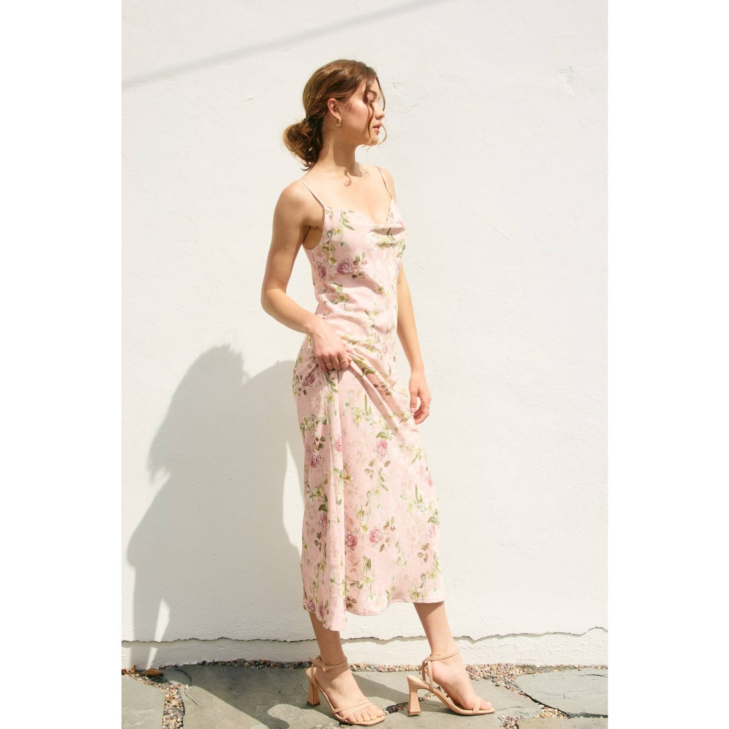My Darling Cowl Neck Midi Slip Dress: BLUSH ROSE / FD5779-CP466