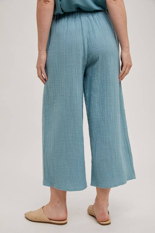 GAUZE WIDE PANTS: BLUE / FP66459
