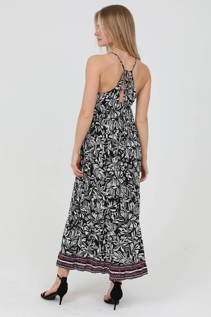 C4A27-A876 SPAGHETTI STRAP RACER BACK MAXI DRESS: Red