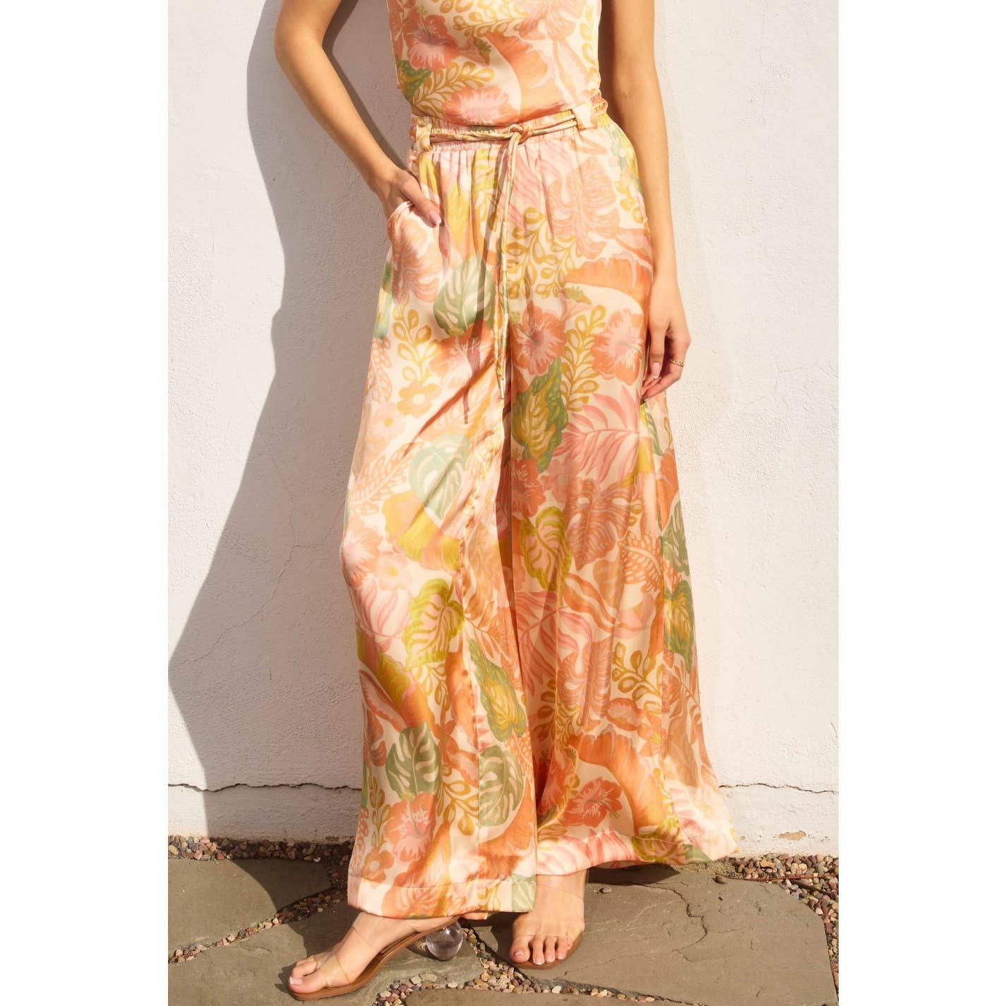 Just Peachy Looped Belt Pants: APRICOT BELLINI / FP12080-P1884