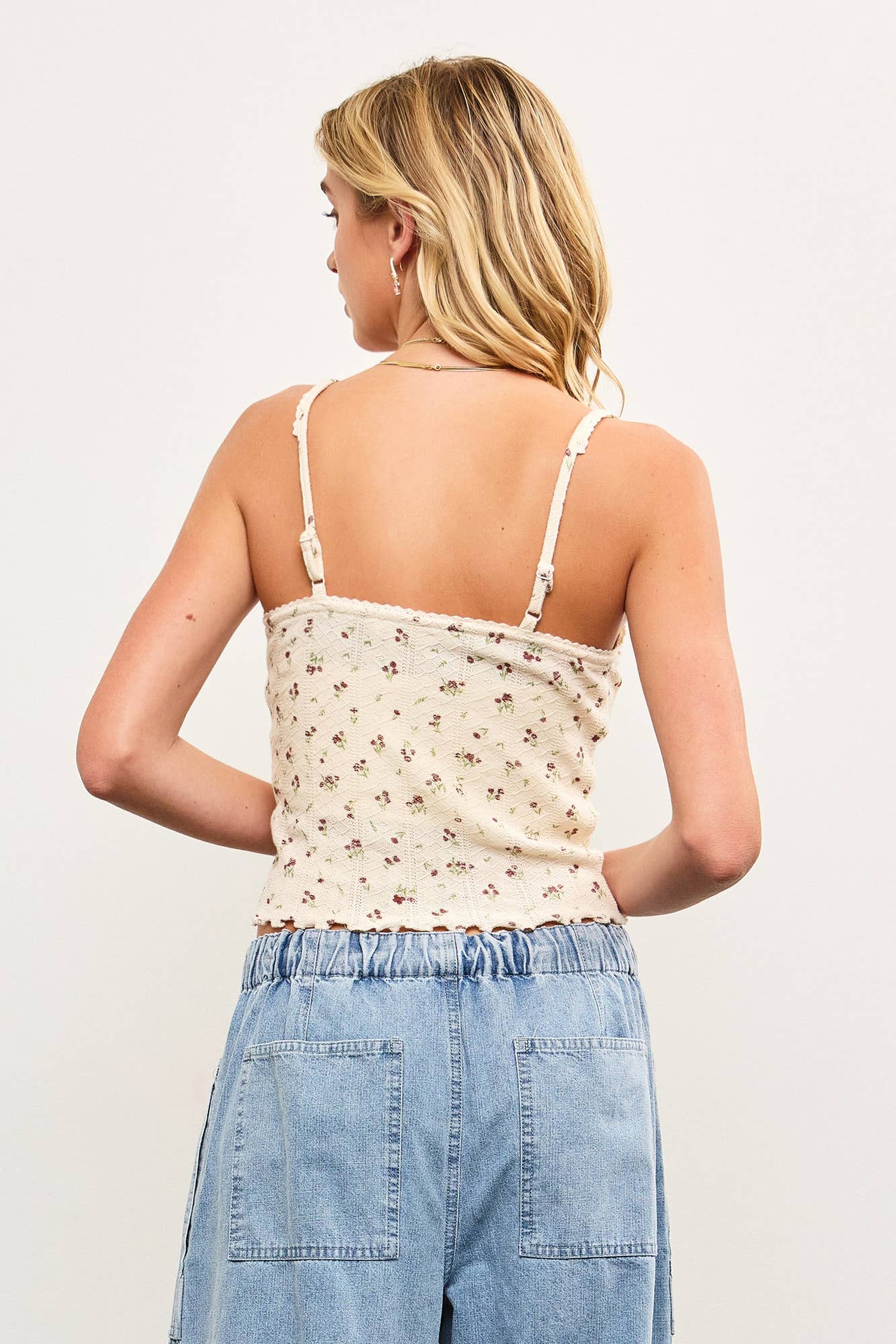 PRINTED KNIT CAMI TOP: BUTTERFLY / S24478