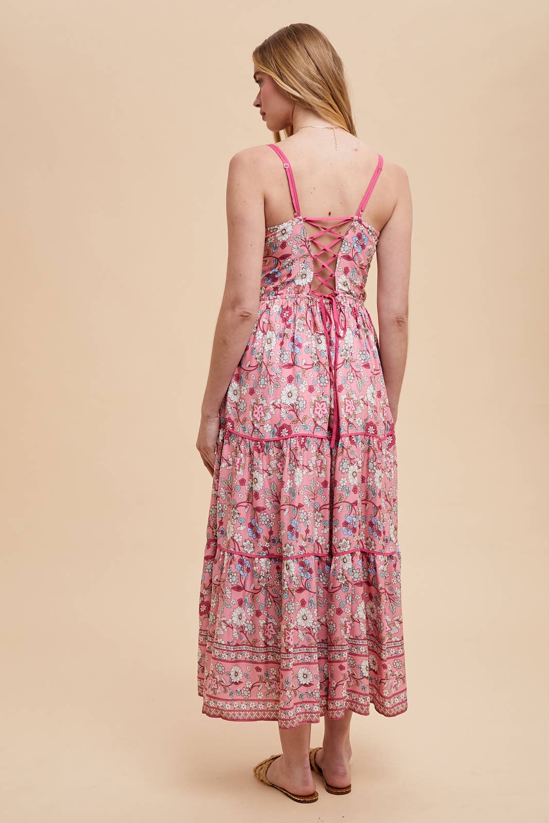 BORDER PRINT MAXI DRESS: BLUE IRIS / ILD6252