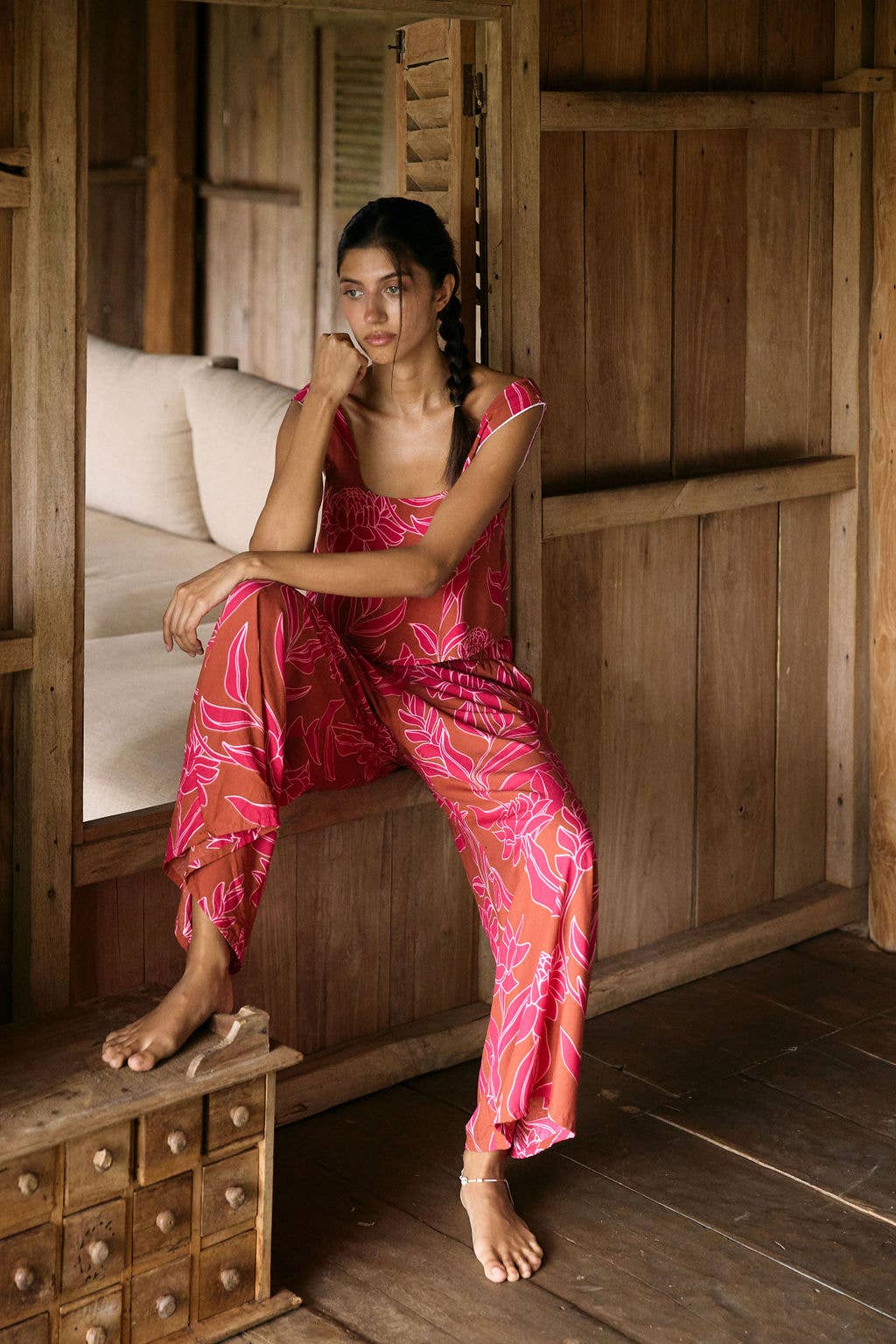 Elodi Pant in Garden 'Awapuhi (Sienna)