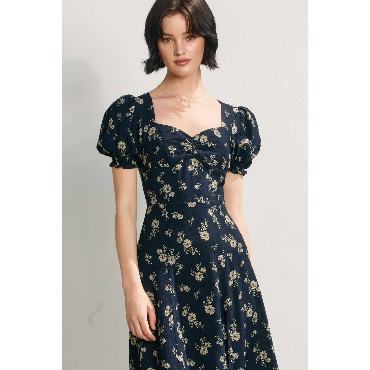 Dancing Moon Sweetheart Slit Dress: MOONLIGHT FLORAL / FD11713-P2094