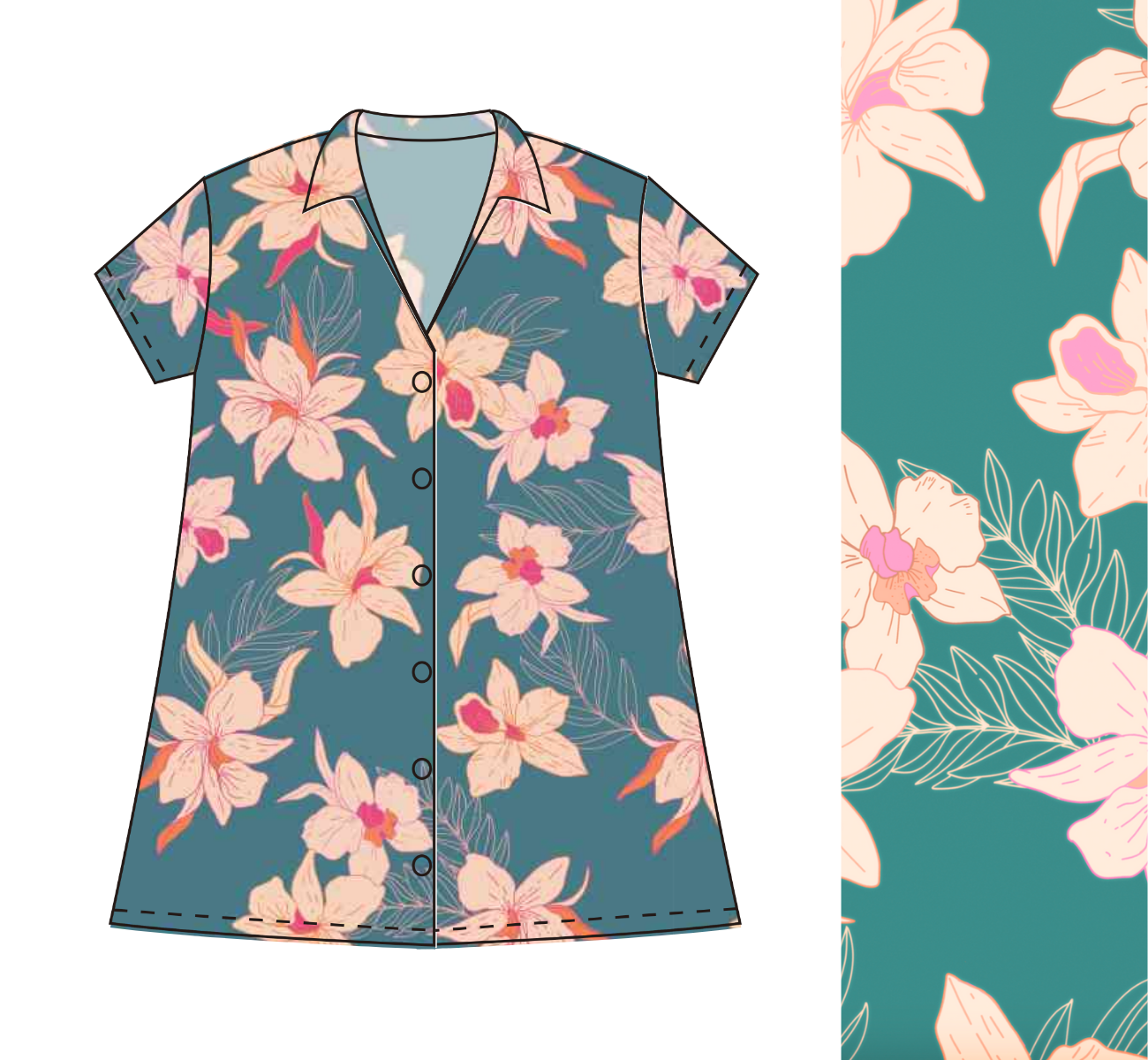 Rhea Dress in Isle Orchid (Teal): Yireh