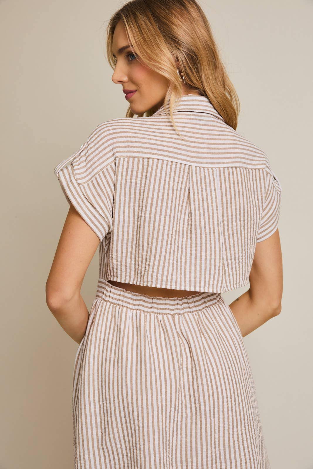 ED2386 : WHITE-TAUPE STRIPE