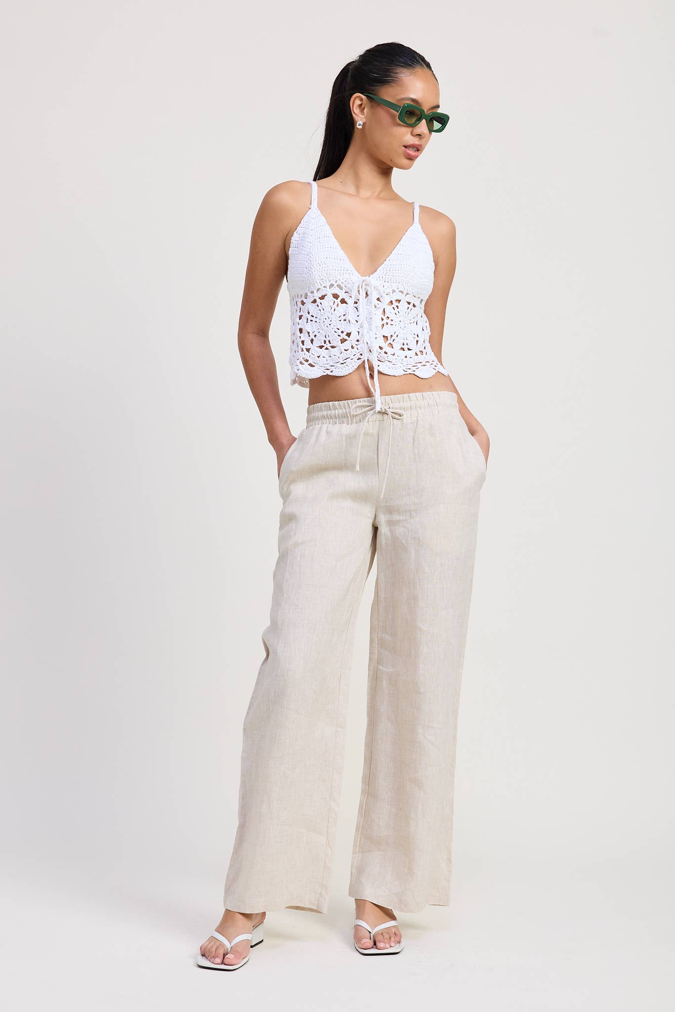 CROCHET LACE TOP: White / IPK1897T