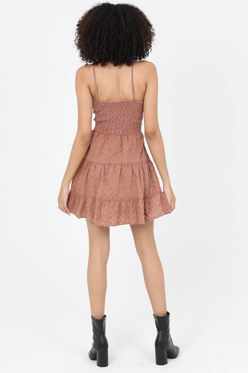 C4143-EMB ALL OVER EYELET EMBROIDERED V NECK TWIST FRONT CUT: WHITE