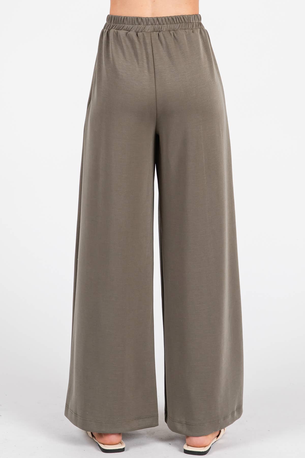 Modal Jersey Wide Leg Pants - NP70337: Stone