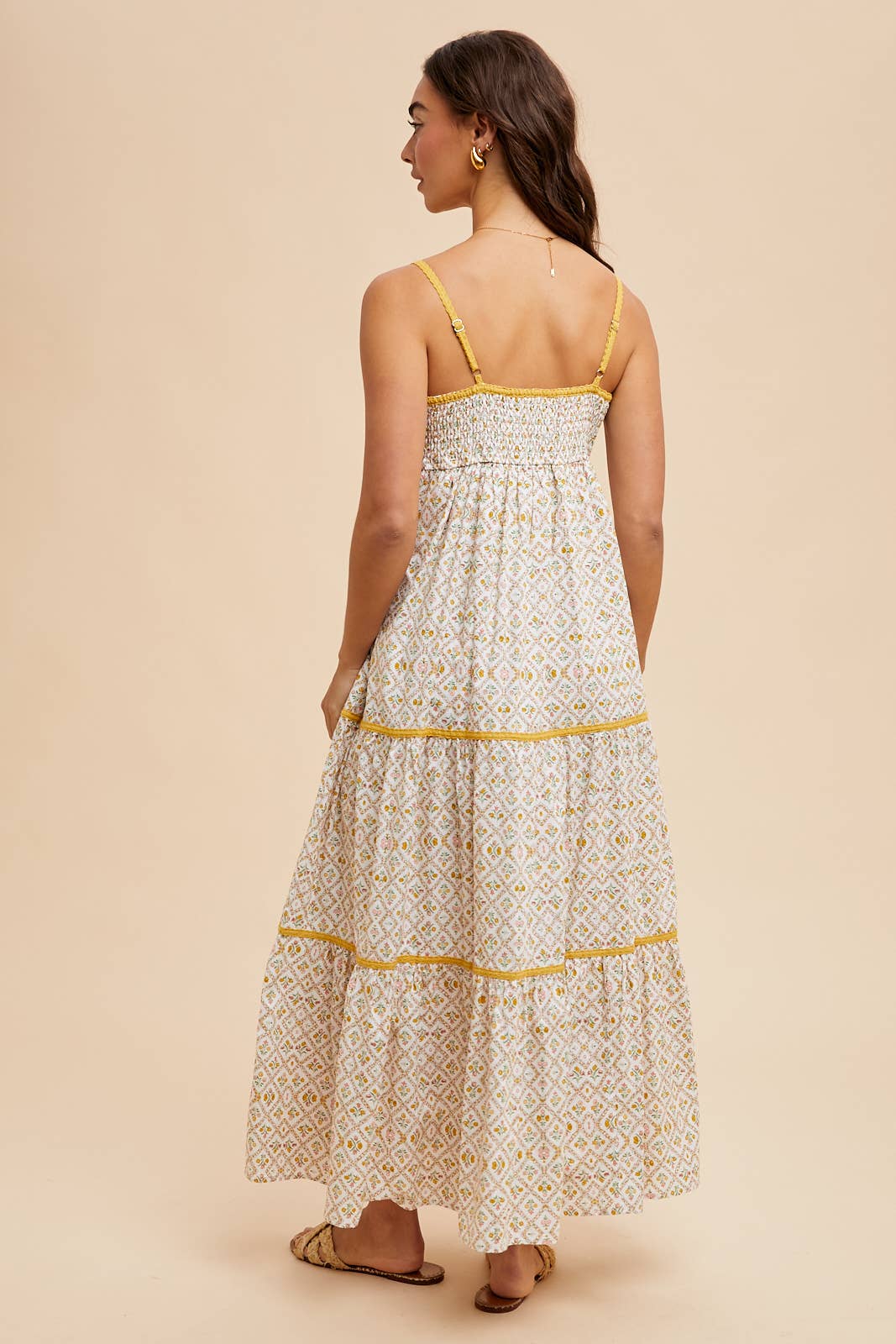 COTTON FLORAL MAXI DRESS: AZURE / ILD6152