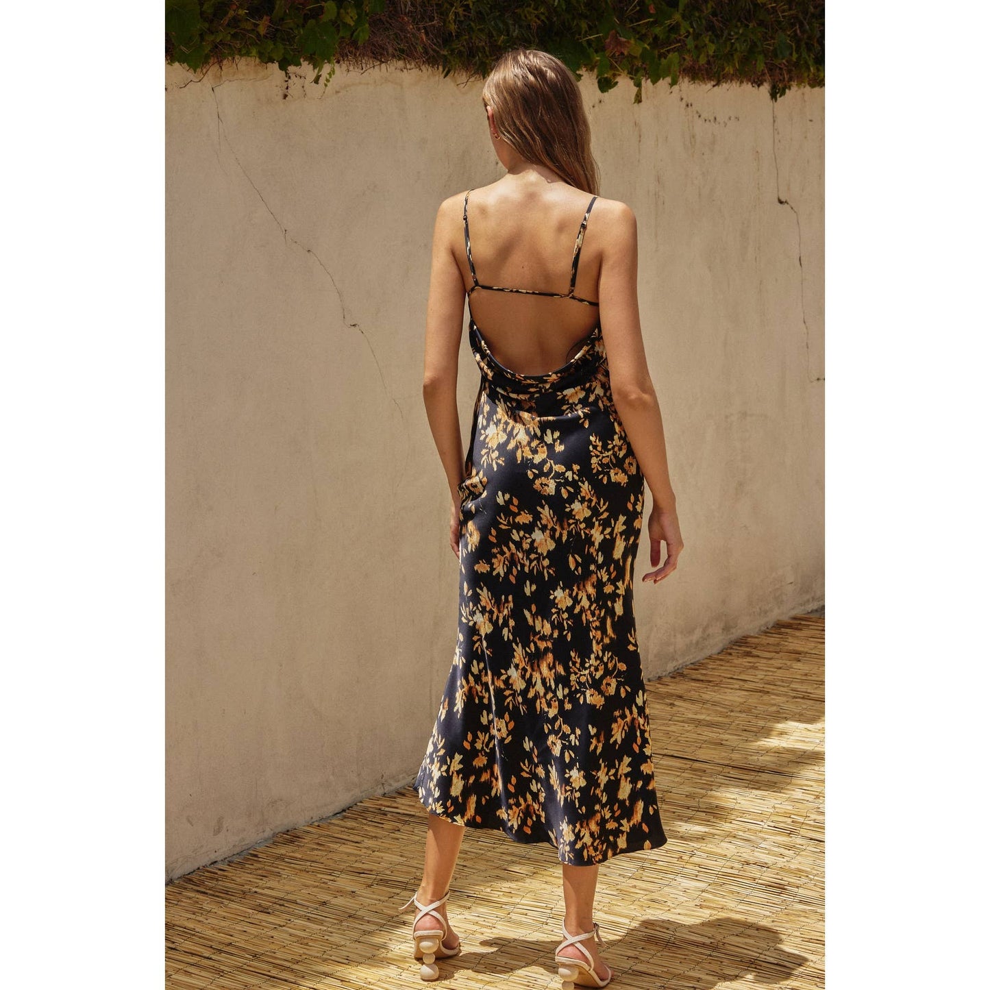 FD12159-P1709 It Depends Chevron Seam Opan Back Dress: MIDNIGHT GLOW