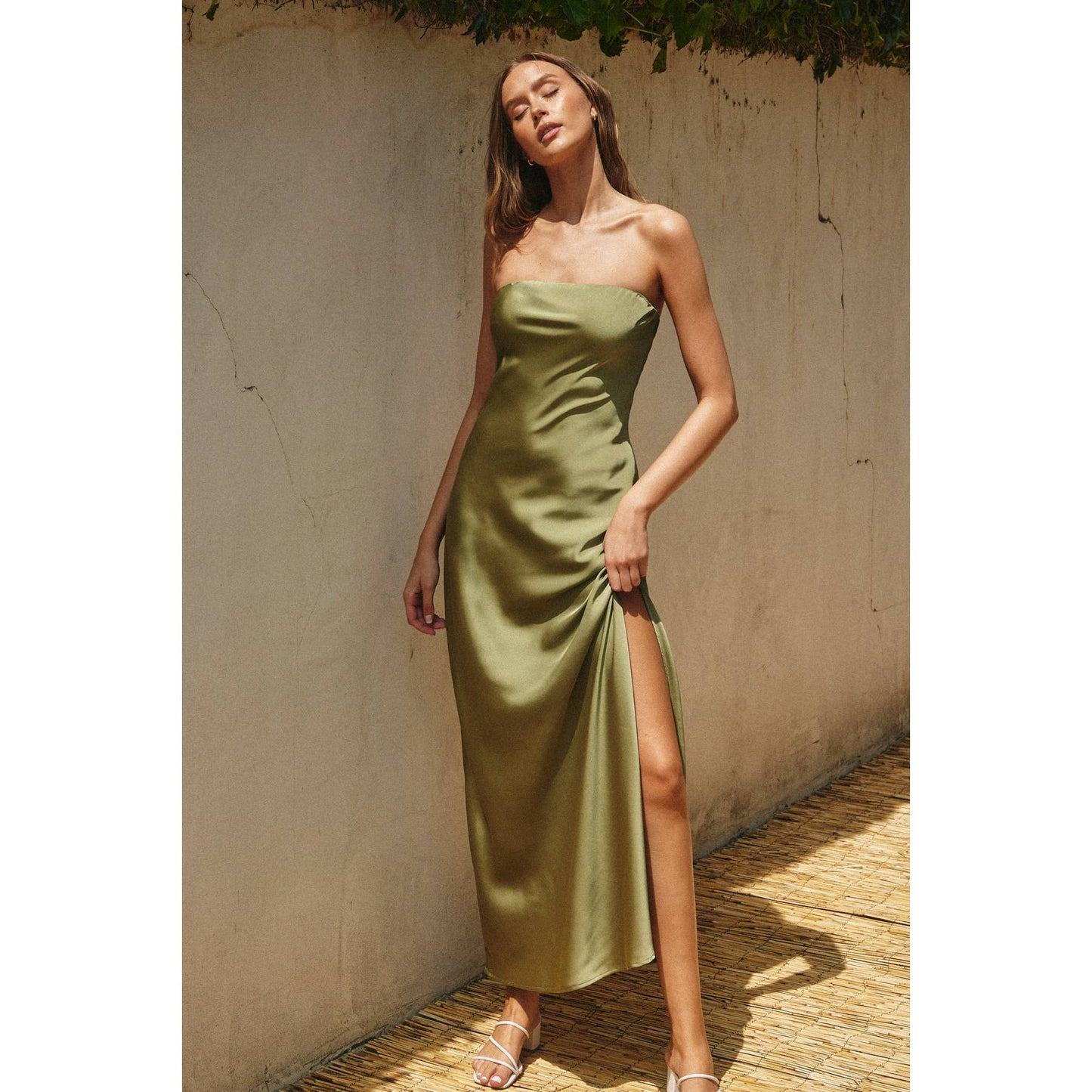 Valentine's Day Going Out Strapless Bias Cut Maxi Dress: ICE LAVENDER / FD11771-CP112_4
