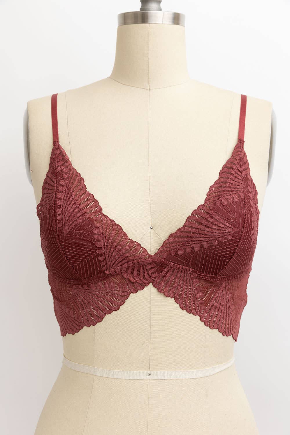 Butterfly Scallop Lace Bralette: Ivory