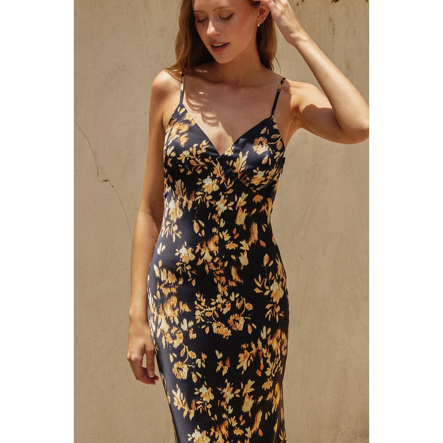 FD12159-P1709 It Depends Chevron Seam Opan Back Dress: MIDNIGHT GLOW