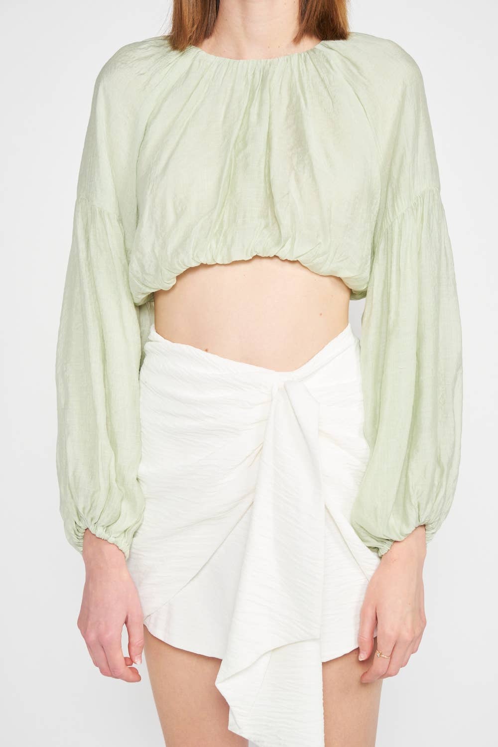 Streetwear Sarong-Inspired Mini Skirt IMC6003S: WHITE