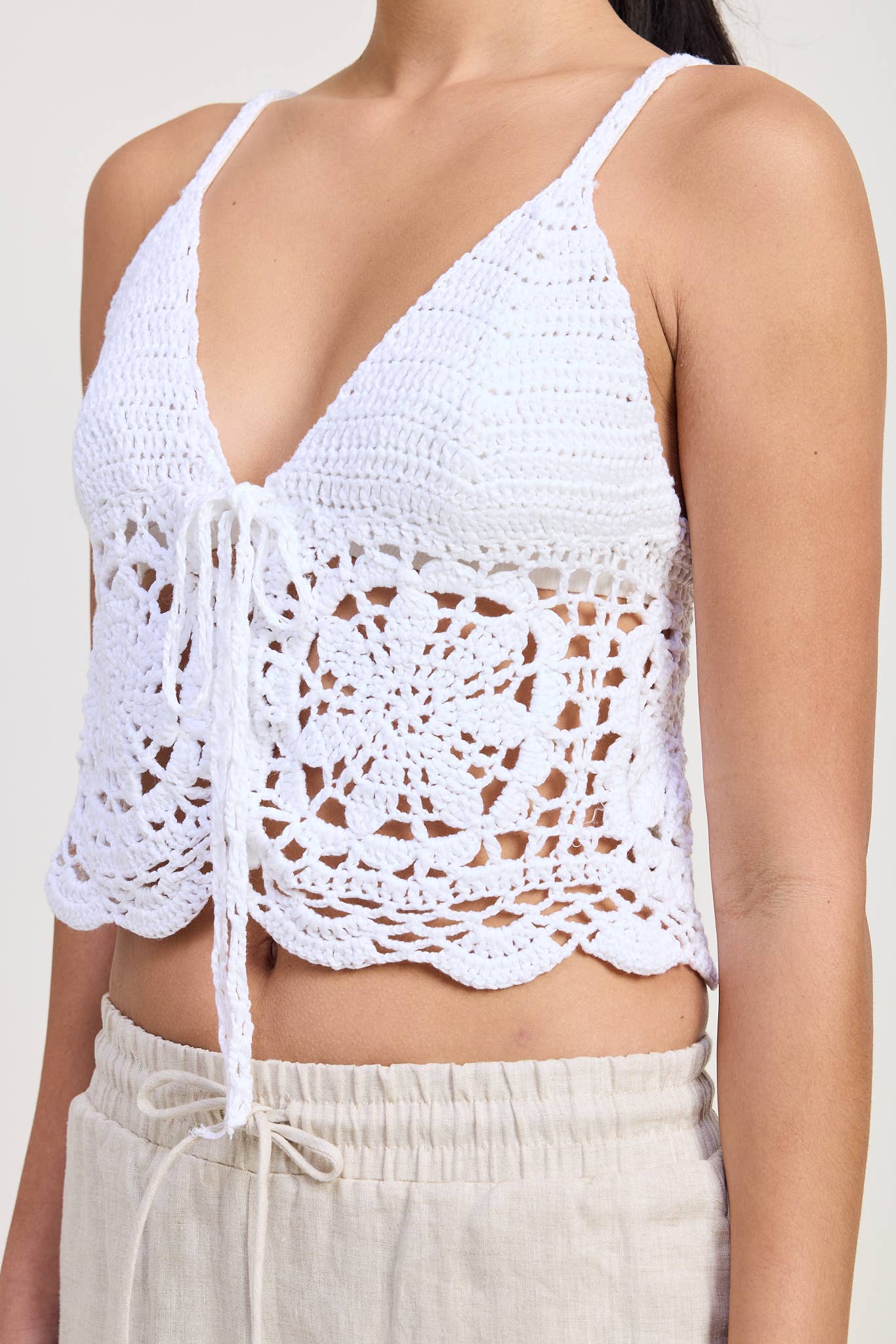 CROCHET LACE TOP: White / IPK1897T
