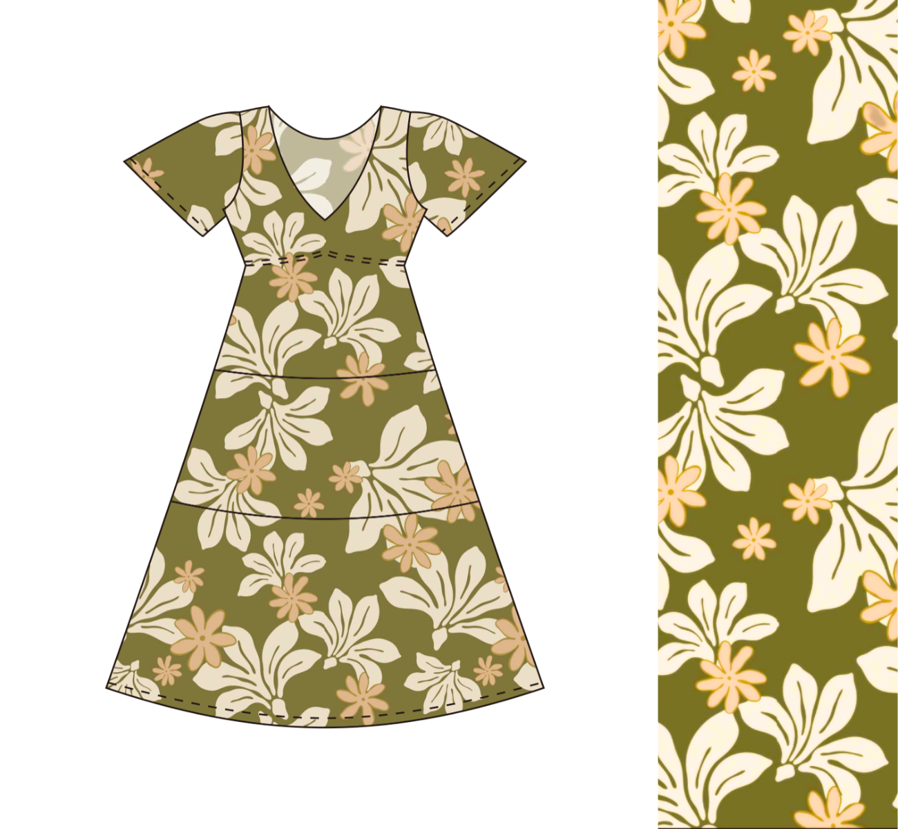 Mariana Dress in Naupaka Blossom