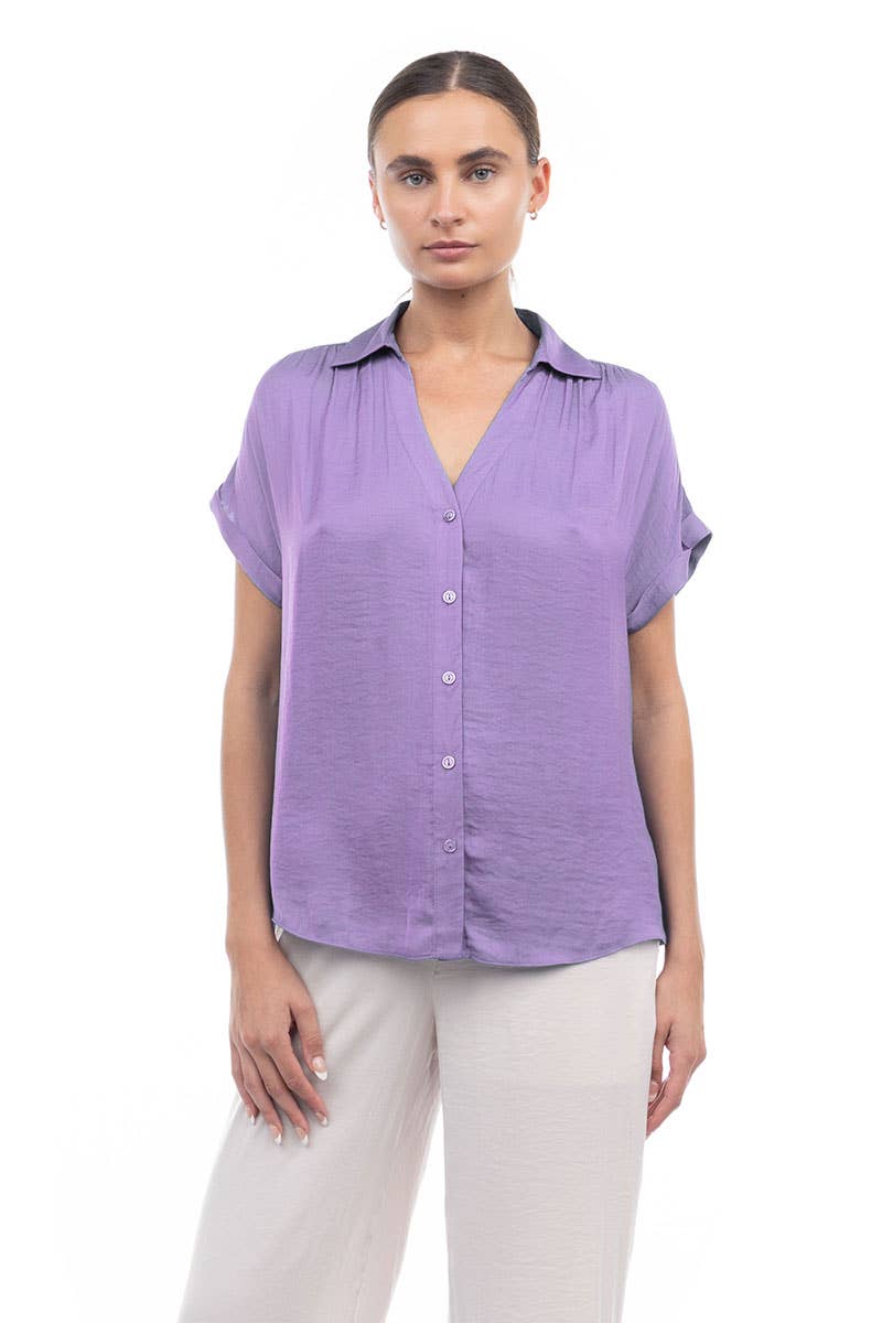 Short Sleeve Blouse - SB113287: Mystic Mauve