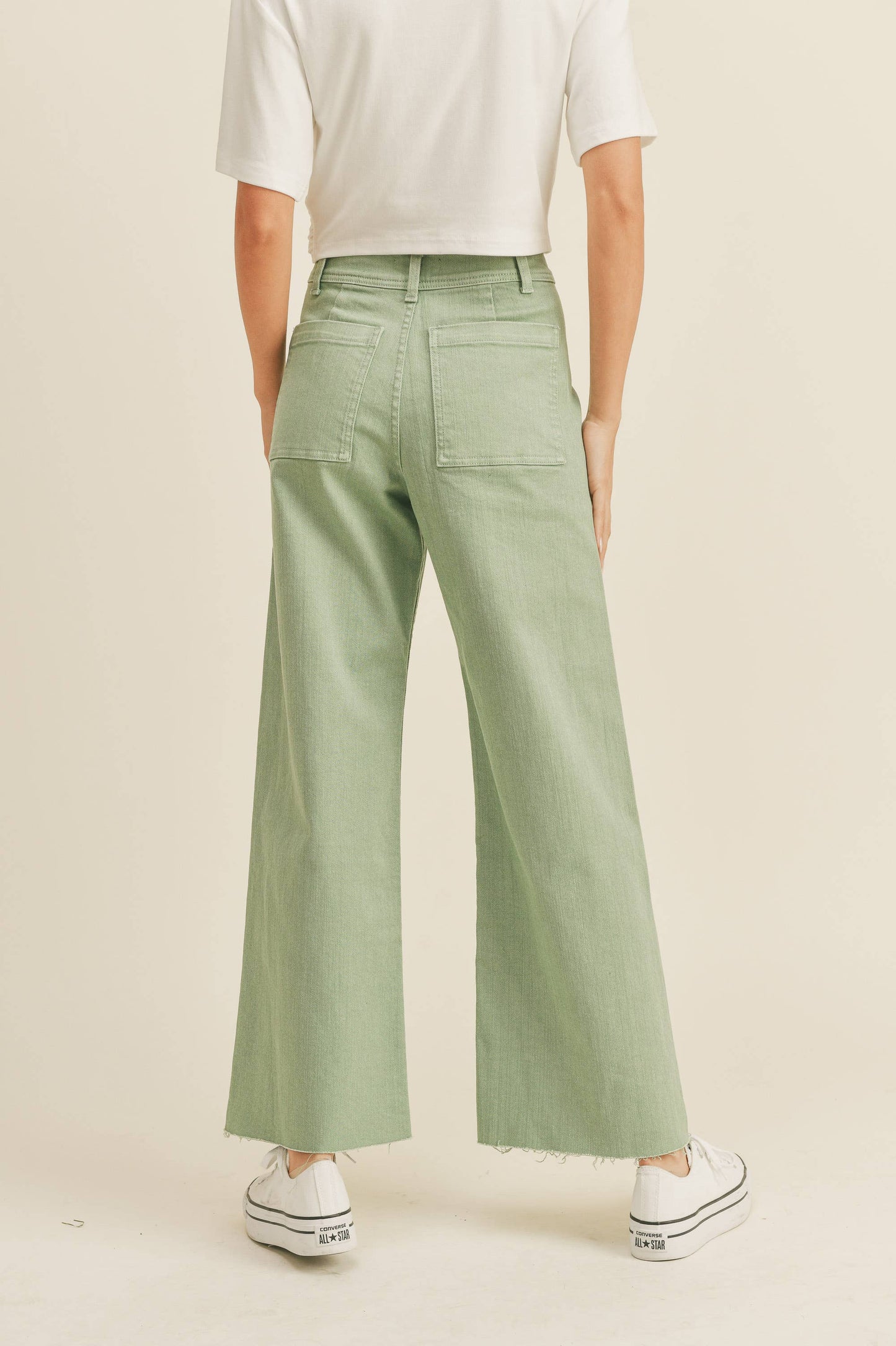 MMP623 STRAIGHT WIDE LEG DENIM PANTS: DENIM