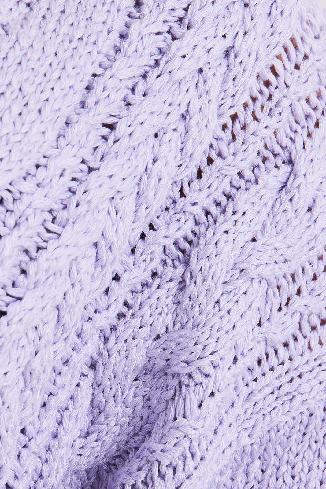 FRONT TIE CABLE CARDIGAN: LAVENDER /