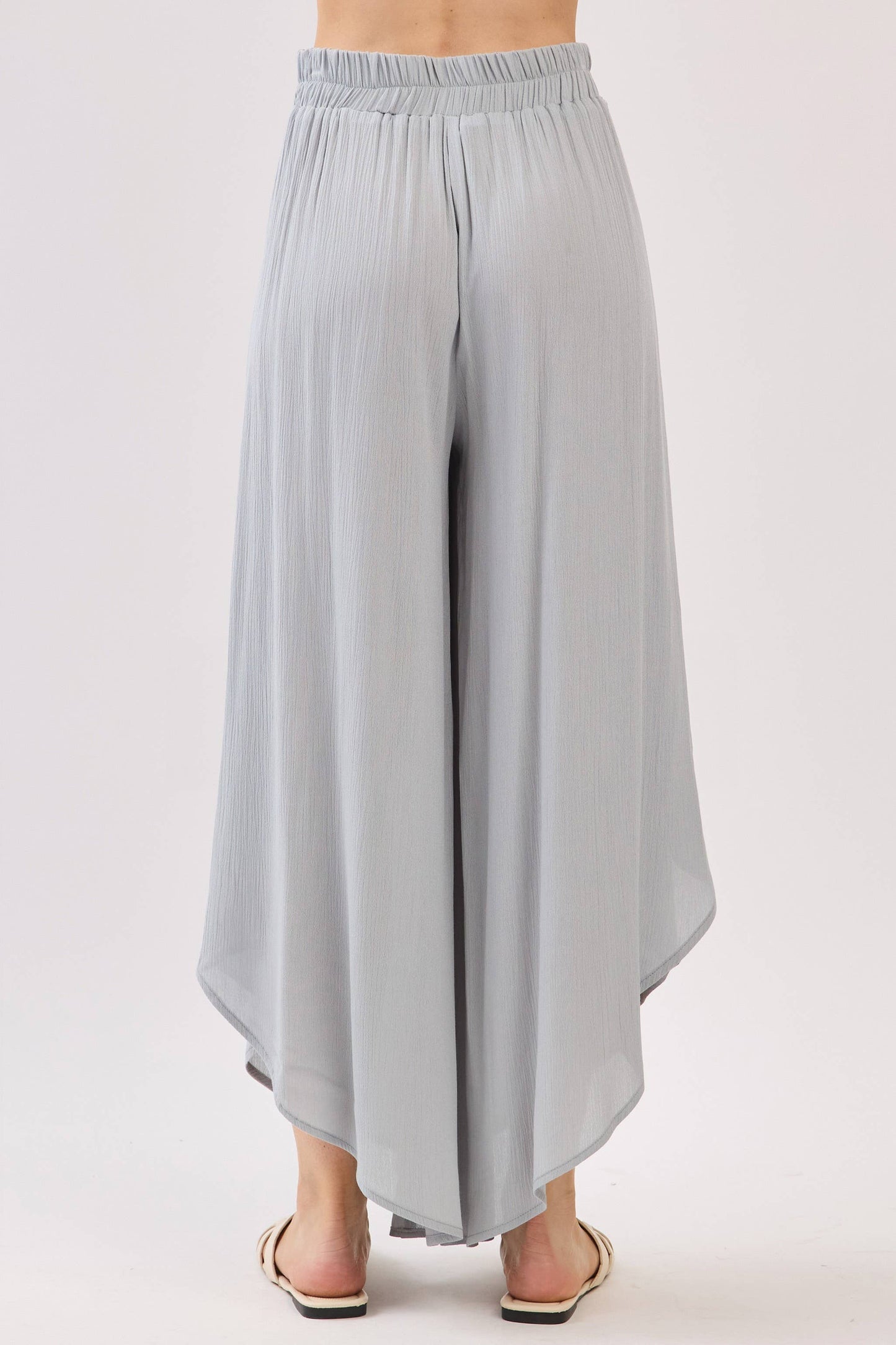 Overlap Detail Wide Leg Pants - NP70175: Vintage Denim