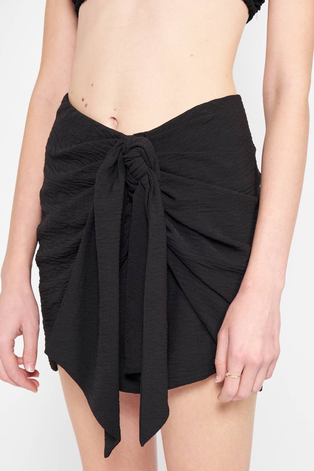 Streetwear Sarong-Inspired Mini Skirt IMC6003S: WHITE
