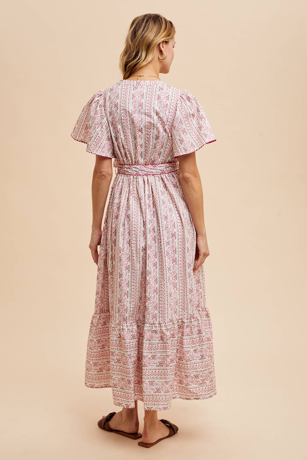 FLORAL FLUTTER SLEEVE MAXI: LEMONGRASS / ILD6141