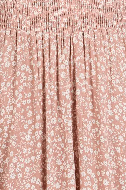 Print Waist Smocked Skirts - VNS16762H8: Night Purple