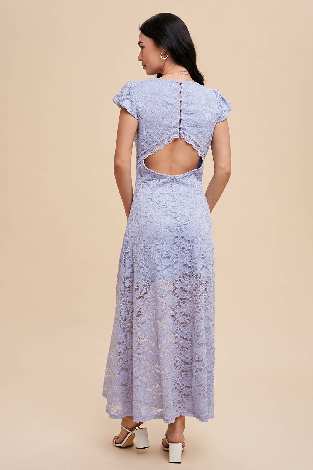 ILD5612 BACK LACE BODYCON DRESS: PERIWINKLE / ILD5612
