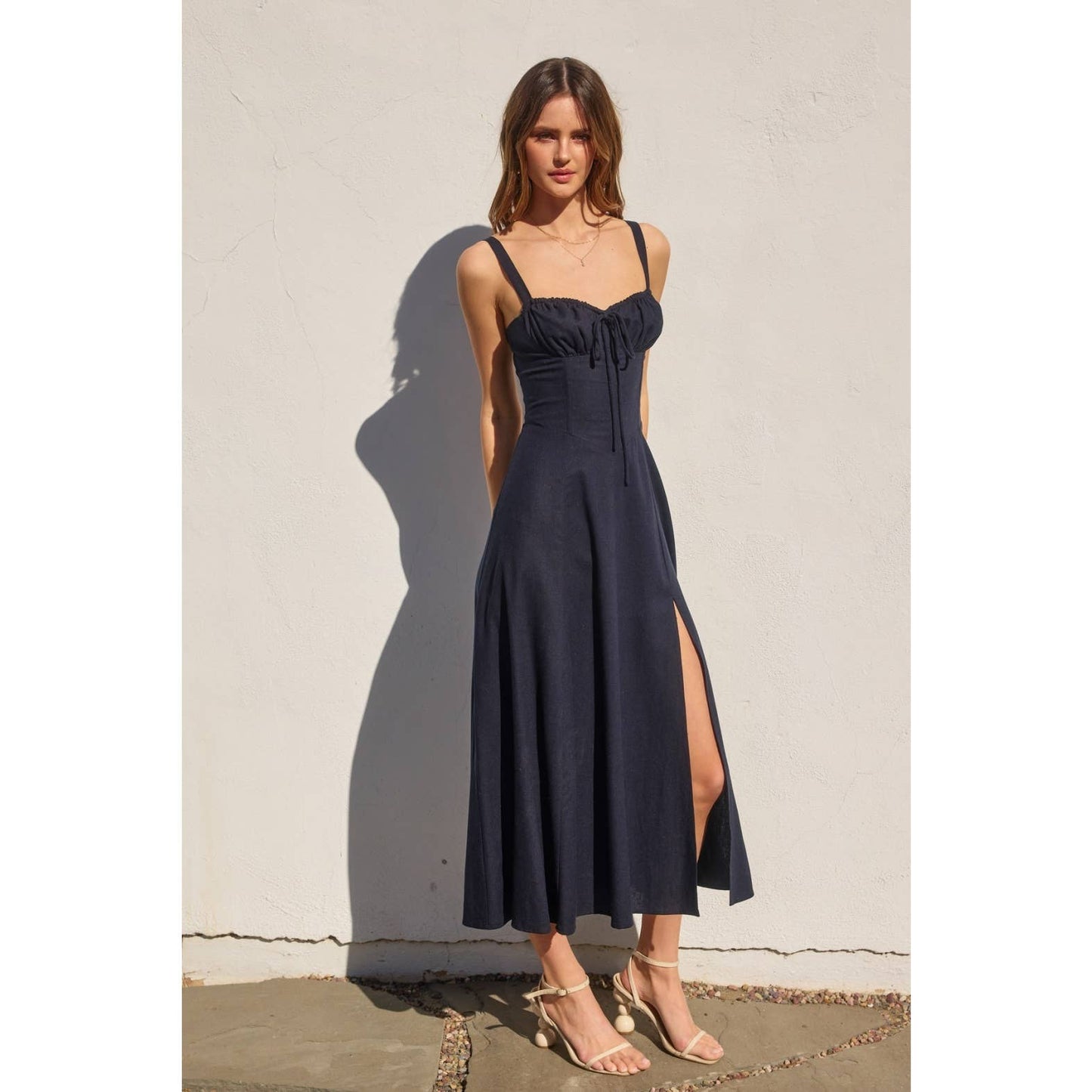 Heaven Sent Corset Sweetheart Dress: NAVY / FD11813-P1465_2
