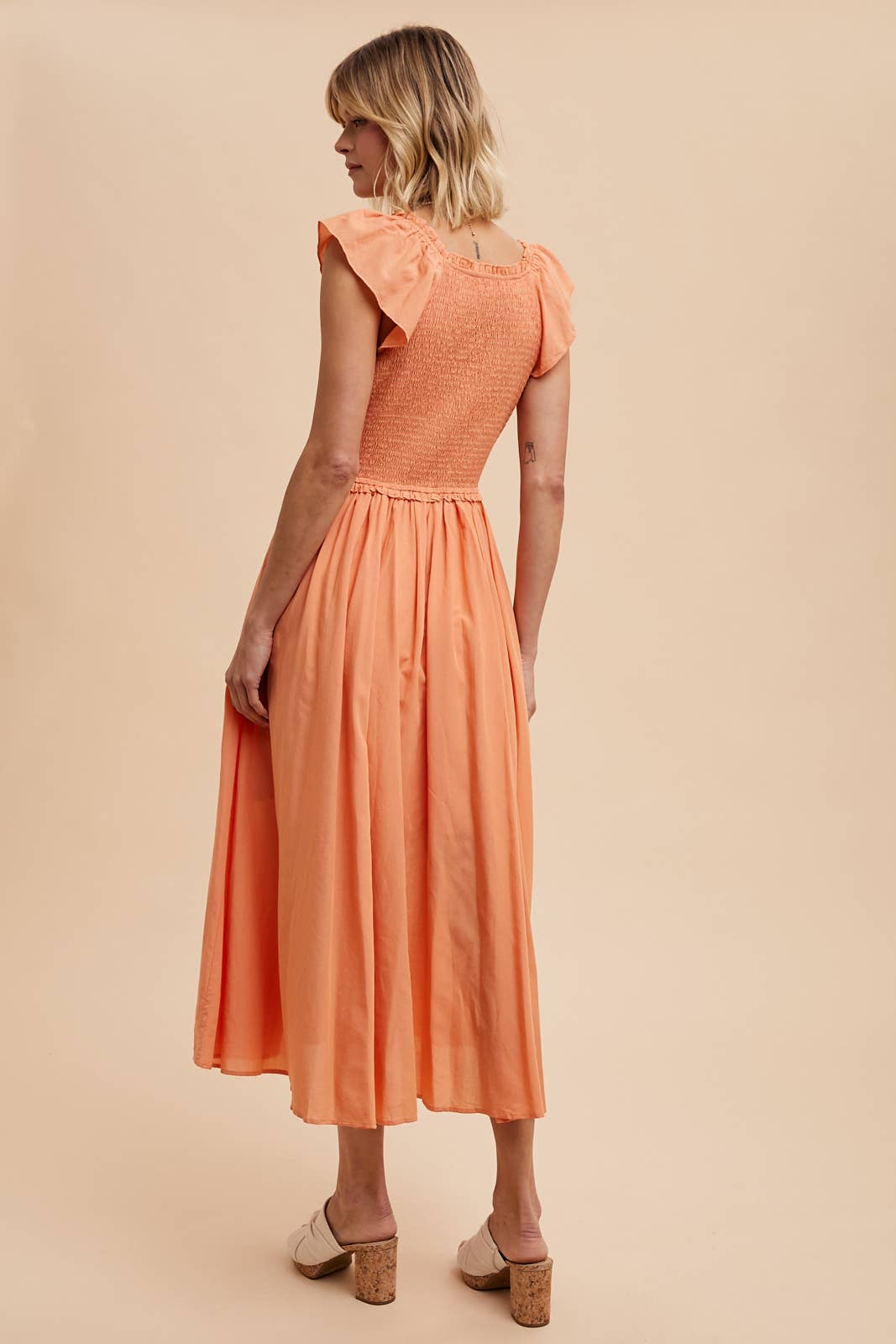 COTTON BLEND SWEETHEART MAXI DRESS: OFF-WHITE / ILD5656