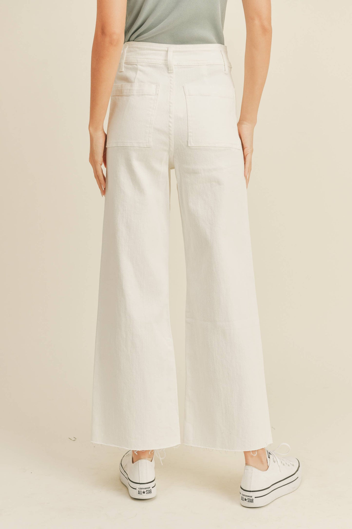 MMP623 STRAIGHT WIDE LEG DENIM PANTS: DENIM