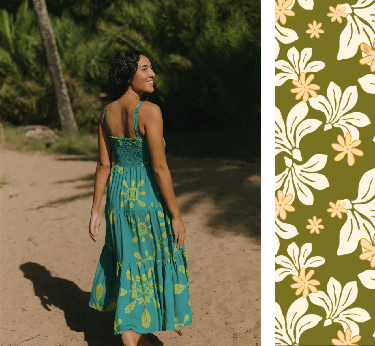 Meilani Dress in Naupaka Blossom