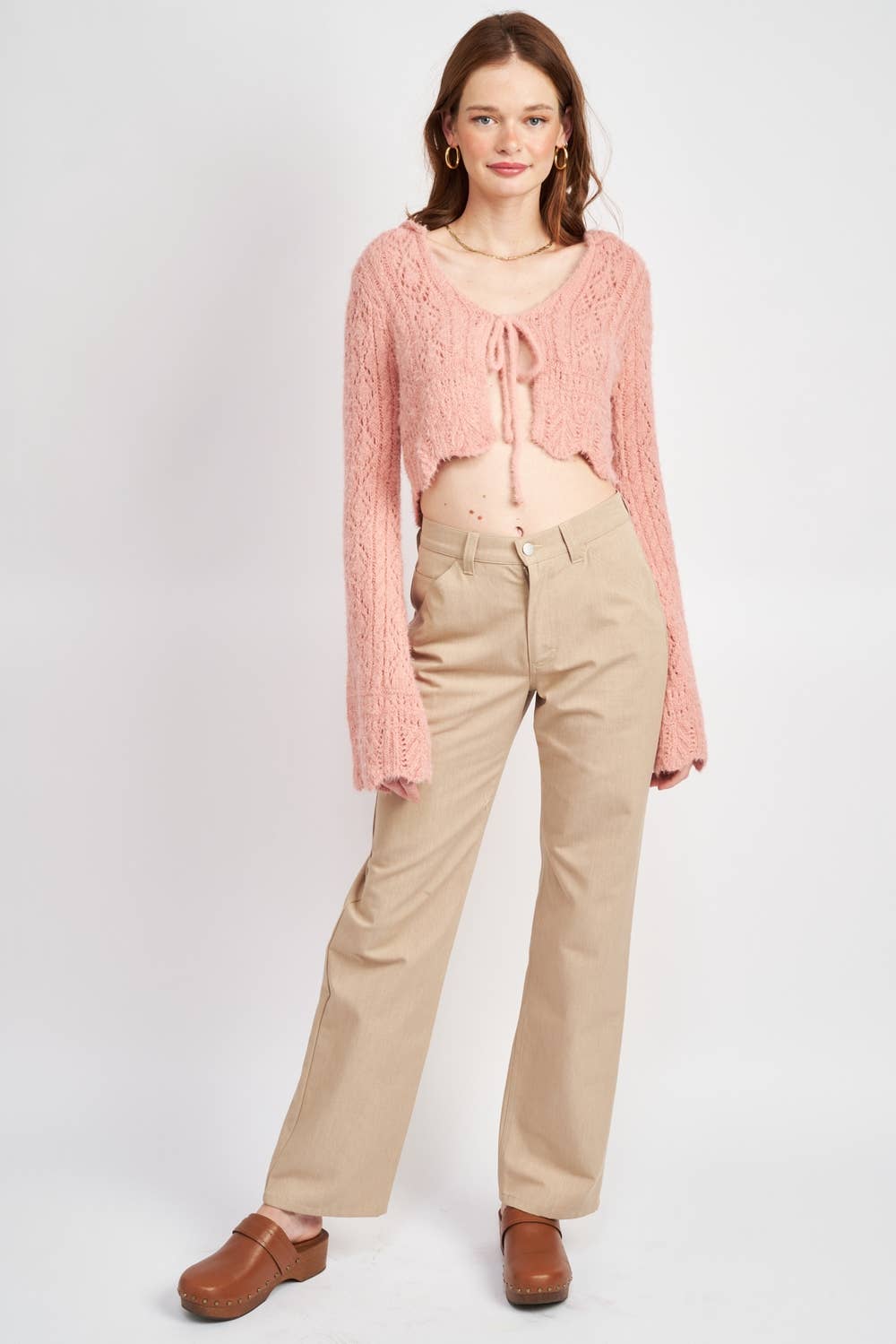 LONG SLEEVE FRONT TIE CARDIGAN
