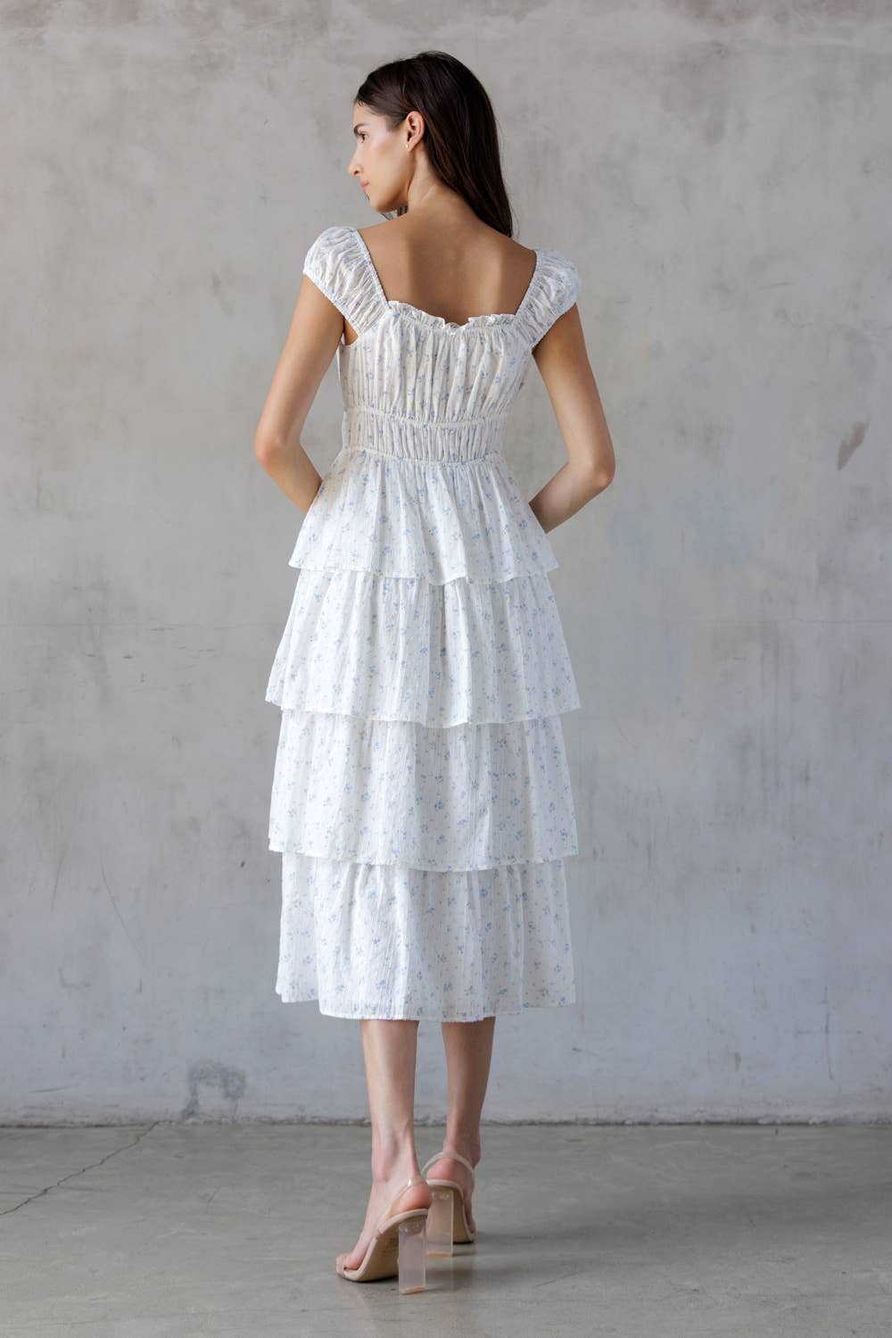 JD7557-WHITE BLUE FL: WHITE /BLUE FL