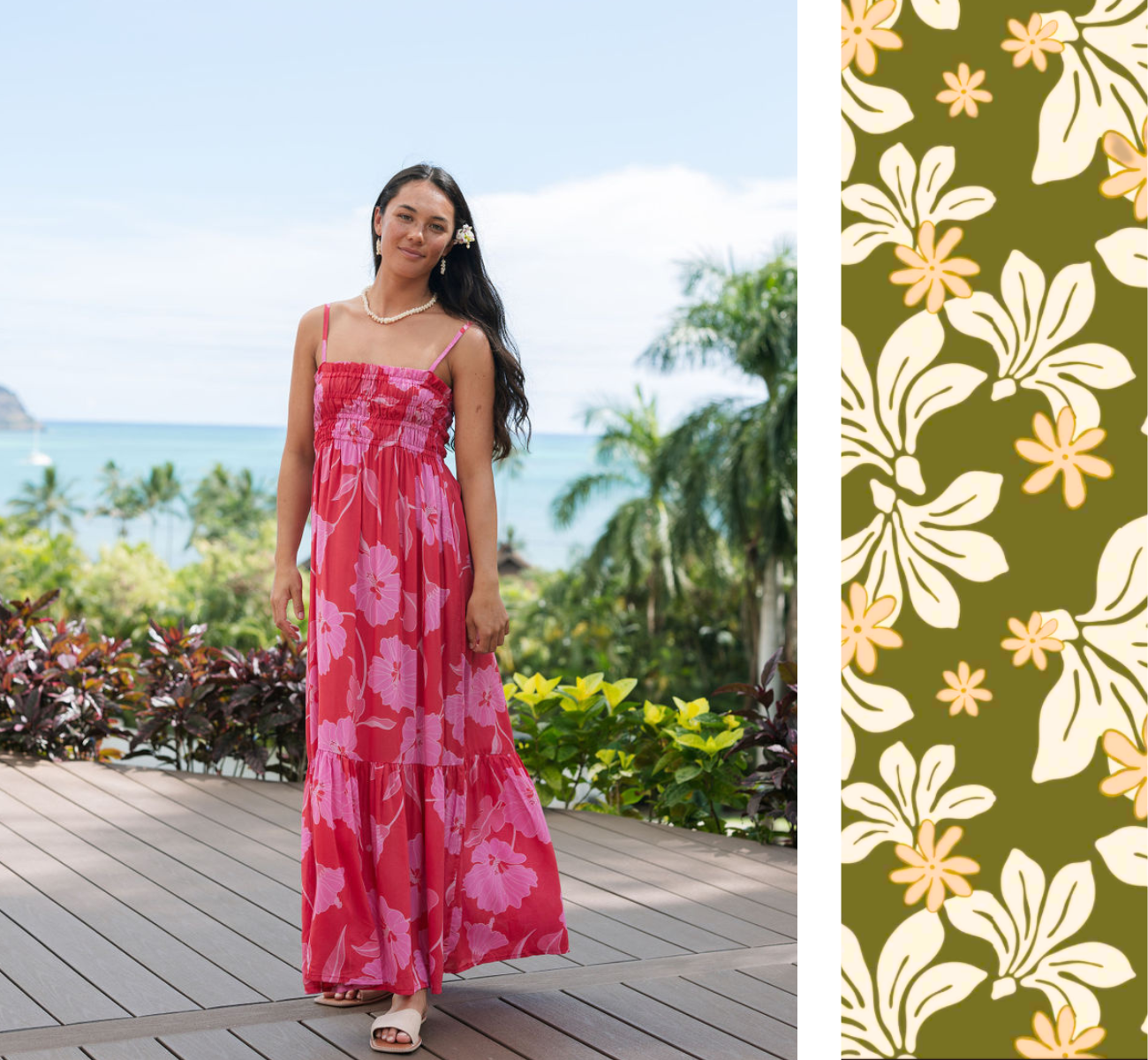 Mariko Dress in Naupaka Blossom