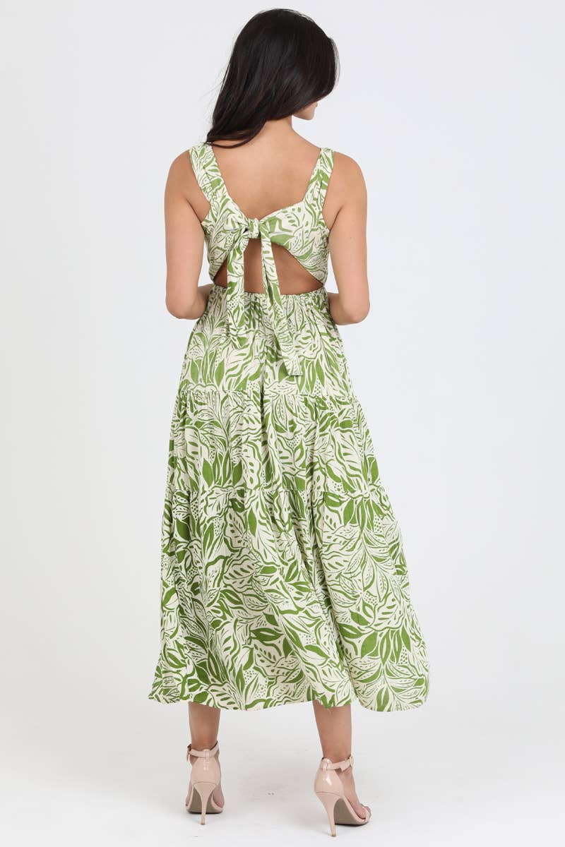 C4C13-FQ81 MAXI TANK DRESS WITH TIE BACK DETAIL AND SLIT