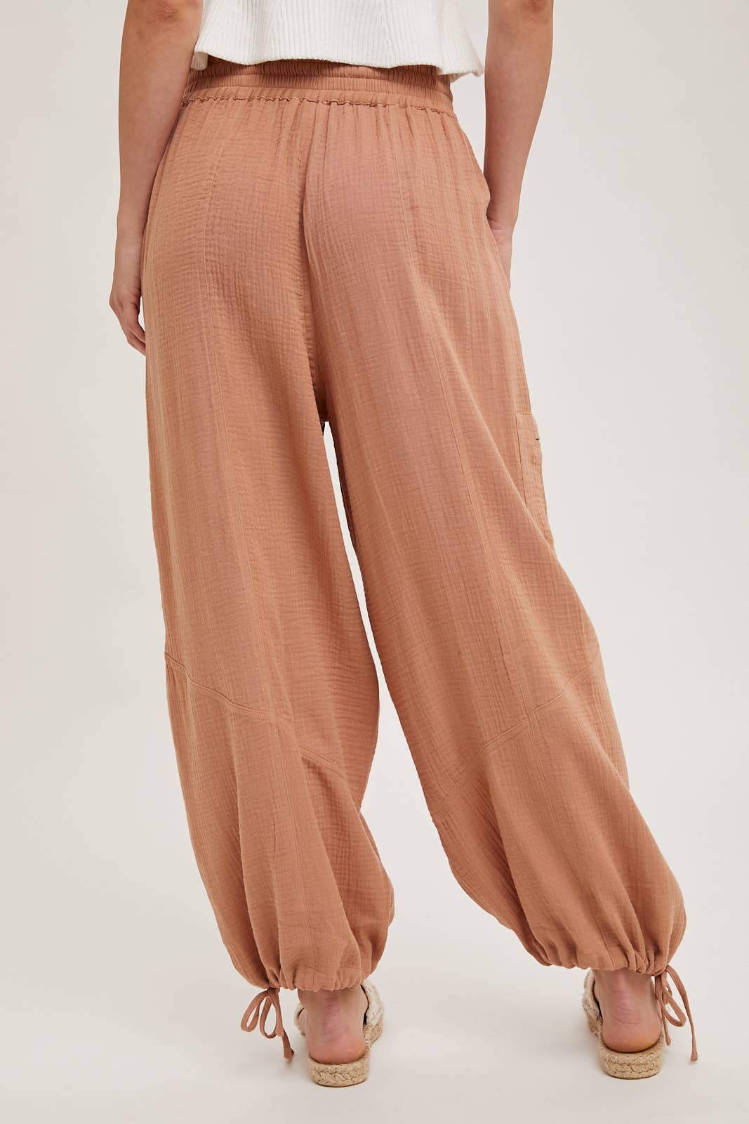 JOGGER HAREM DRAWSTRING PANTS: Black / B02090