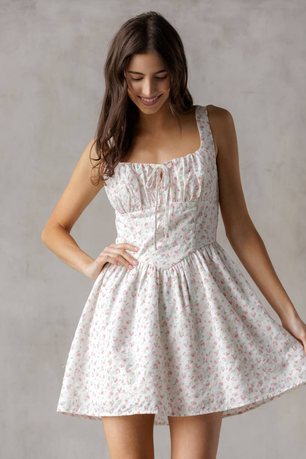 SJD7543-WHITE PINK FLORAL: WHITE PINK FLORAL