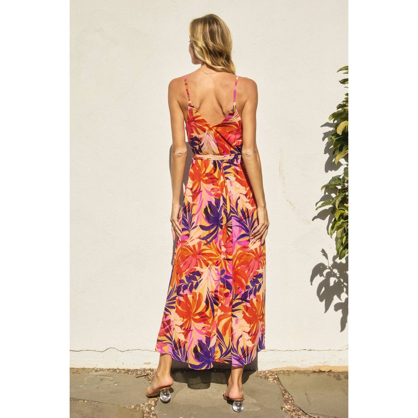 Coastal Cruising Extra Flared Maxi Dress: SUNSET FRONDS / FD11448-P1998_1
